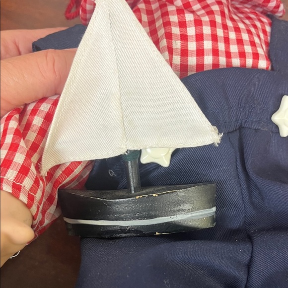 16” Raggedy Andy Porcelain Doll with sailboat - Picture 6 of 11